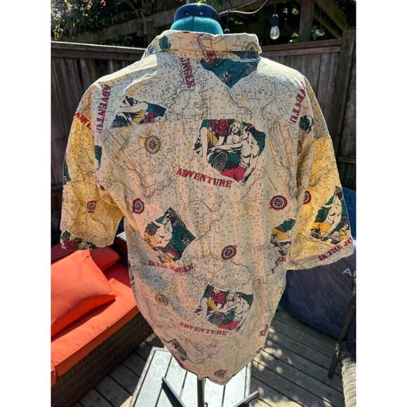 Vintage Rare 80s Levi's Diamond Label Jungle Map Shirt Retro Leisure Adventure - Picture 1 of 7